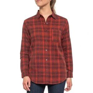 The North Face Ketchup Red Long‎ Sleeve Boyfriend Plaid Flannel Women’s